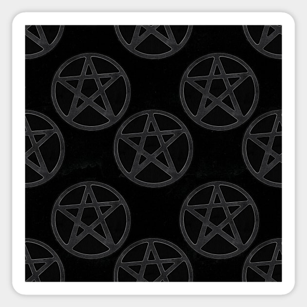 Dark Black Gothic Stone Pentagrams Sticker by stickypixie